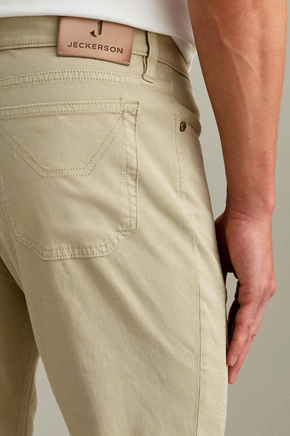 Jeckerson John Slim Fit Chino Hellbeige Nido-Gewebe