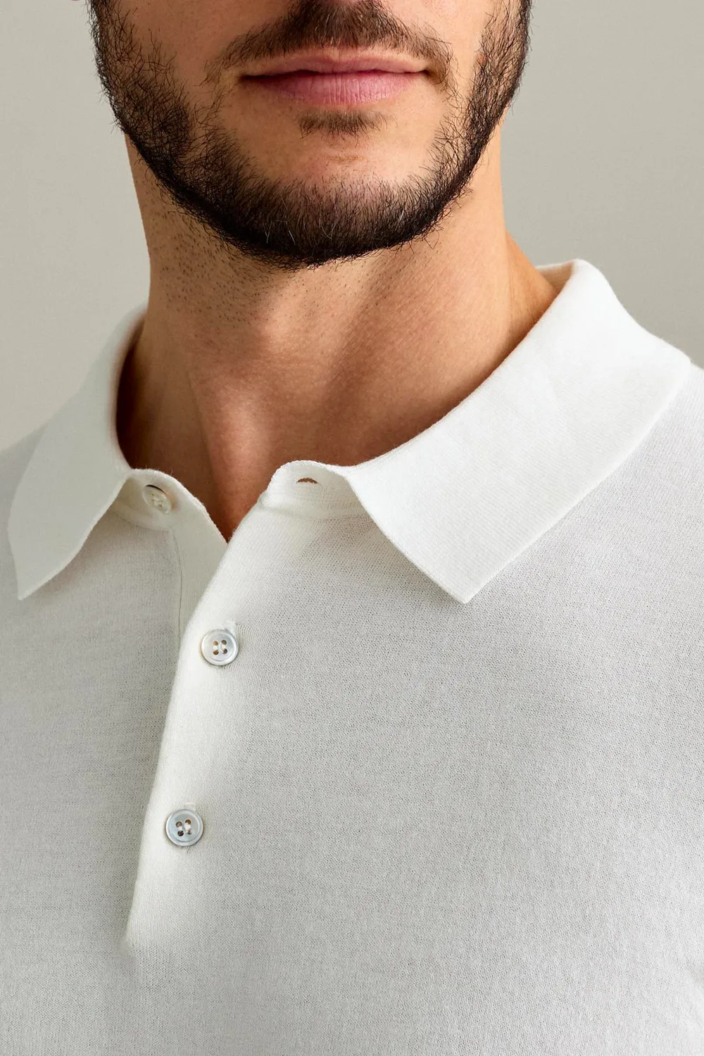 Jeckerson Polo Poloshirt Weiß Crepe-Baumwolle