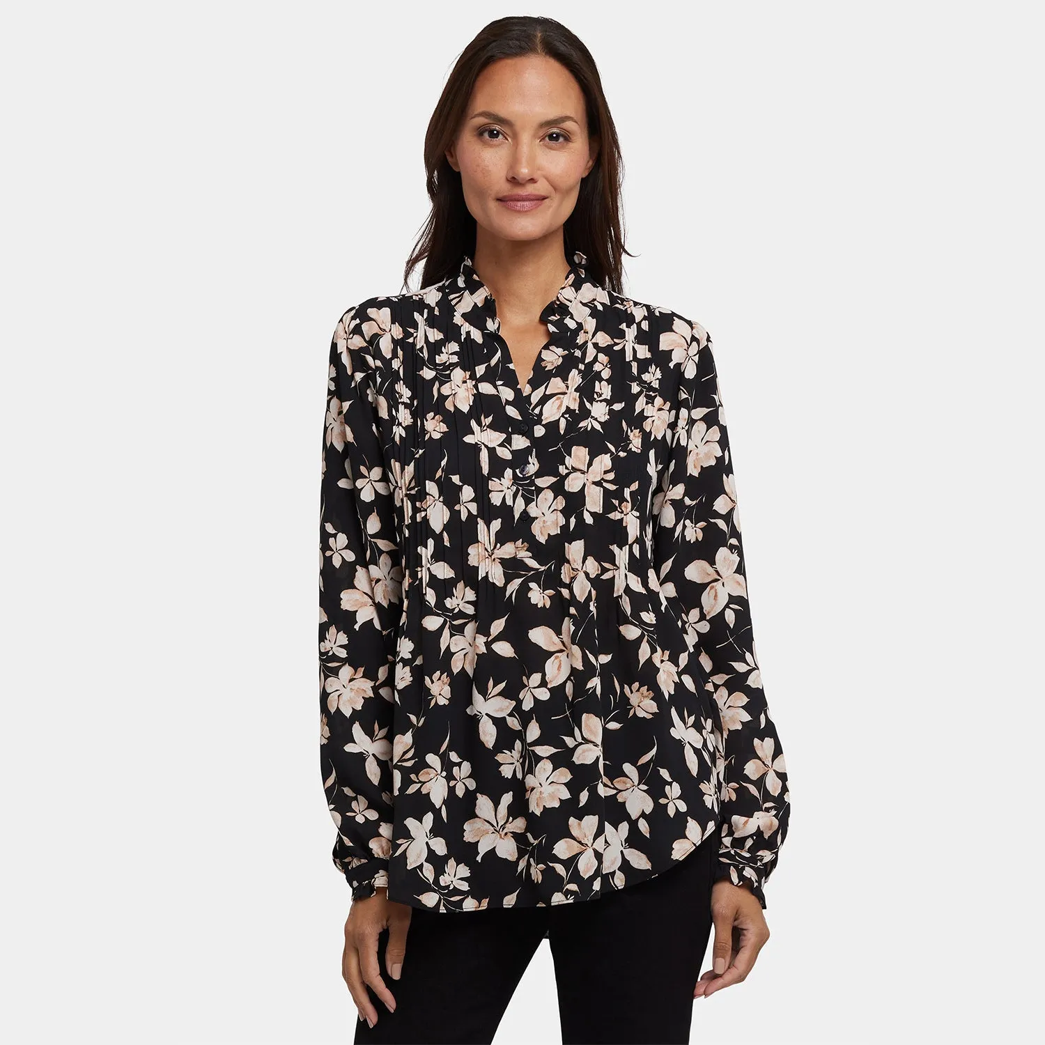 NYDJ Pleated Front Tunika Claudette Schwarz