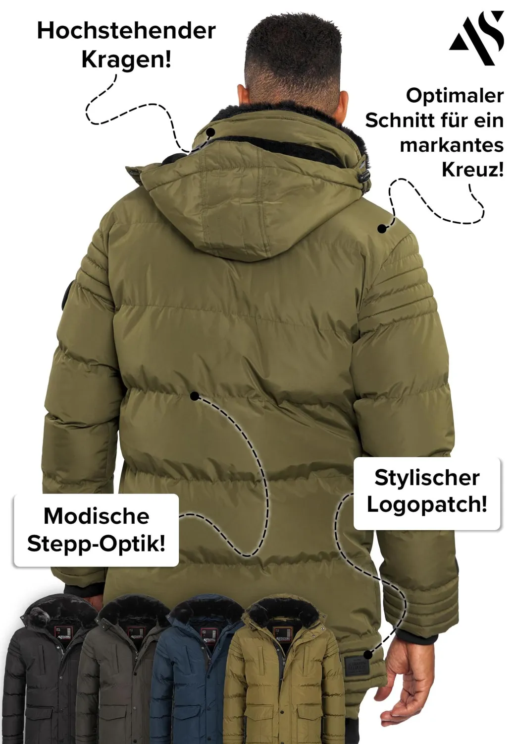 Alessandro Salvarini AS-285 Winterjacke XXL wasserabweisend