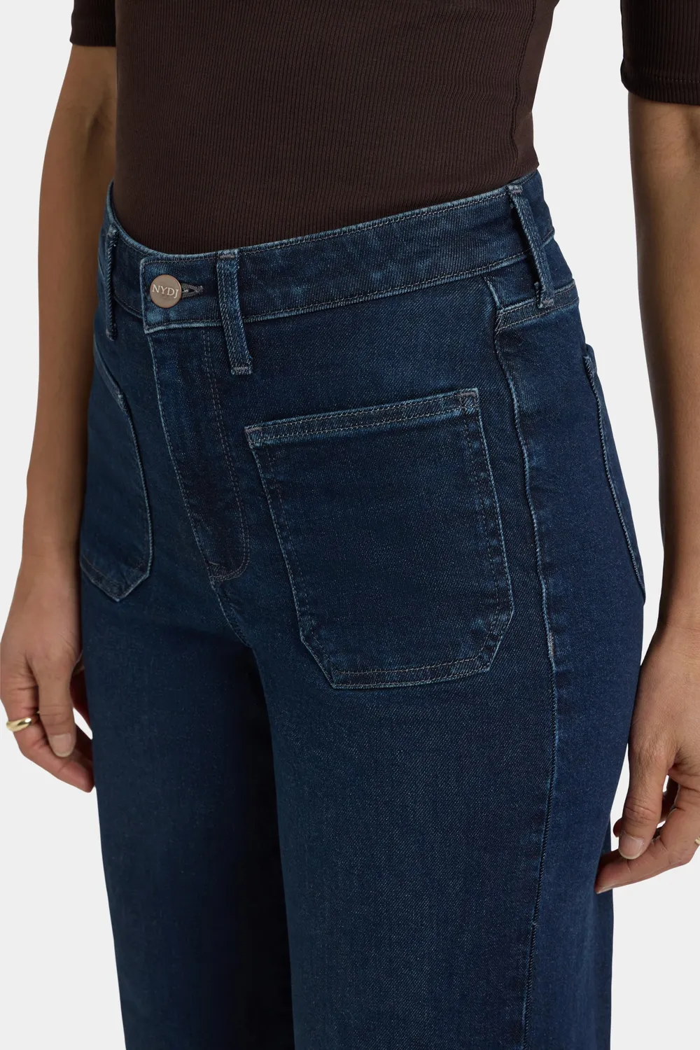 NYDJ Teresa Wide Leg Ankle Jeans Blacken Blue