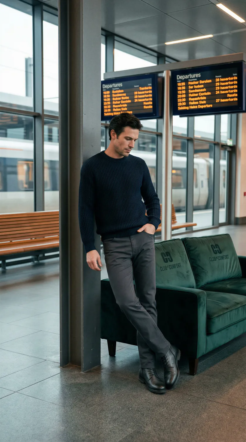 Club of Comfort Marvin 8214 Herrenhose dunkelgrau Stretch
