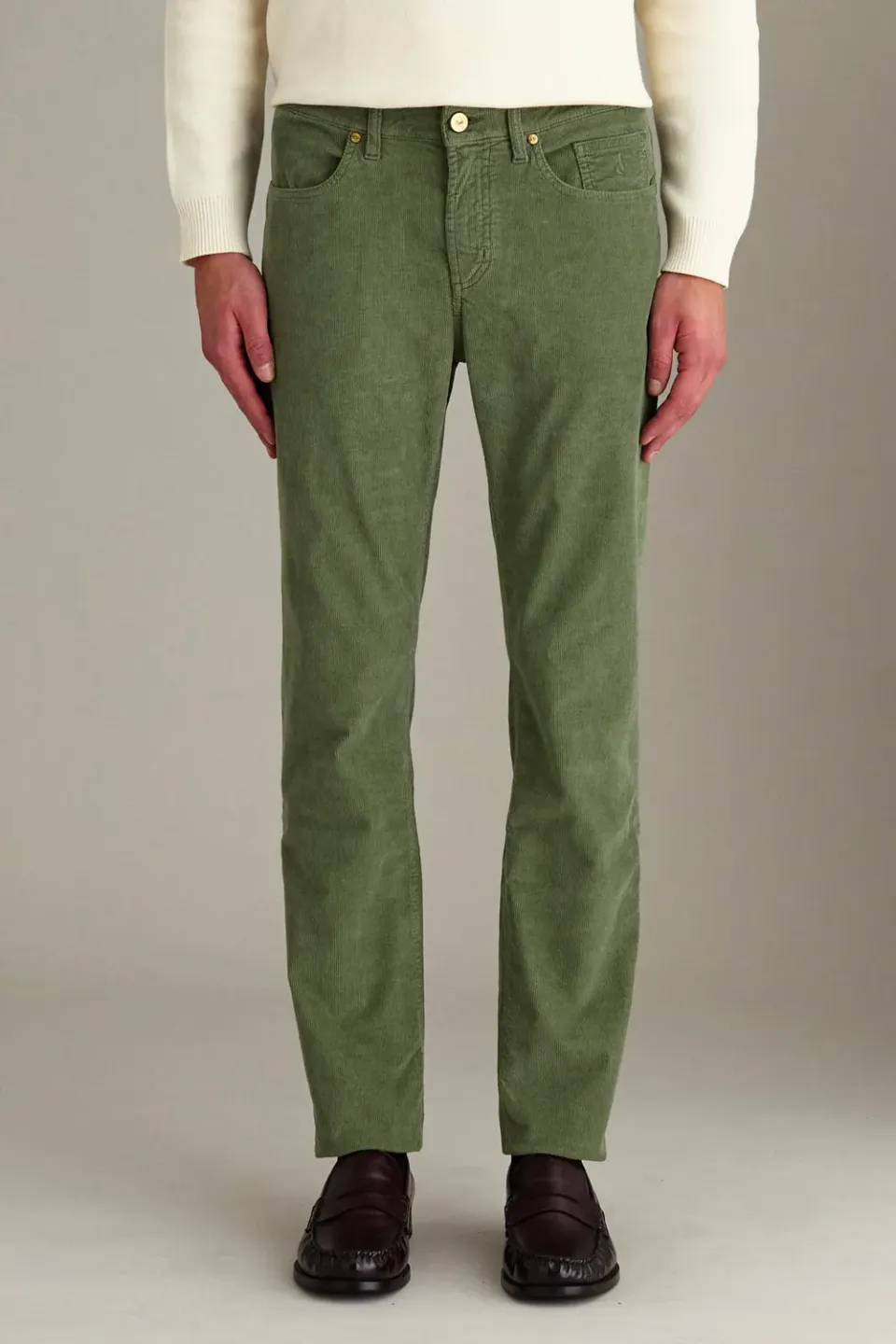Jeckerson Jordan Herrenhose Slim Fit Grün Samt Stretch