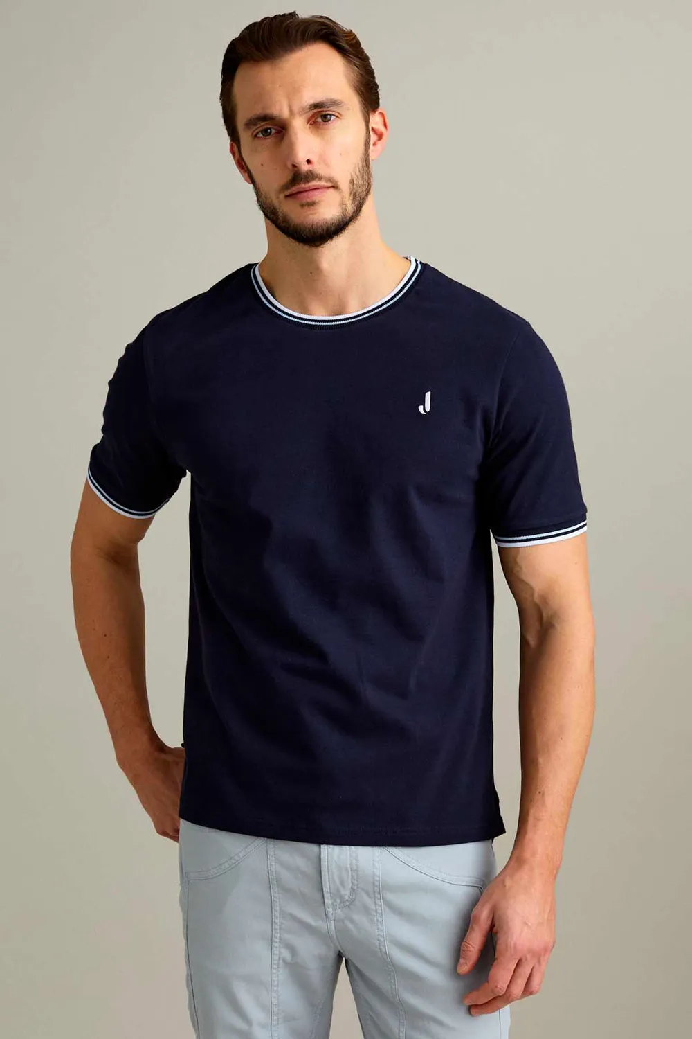 Jeckerson T-Shirt Piquet Dunkelblau Kurzarm