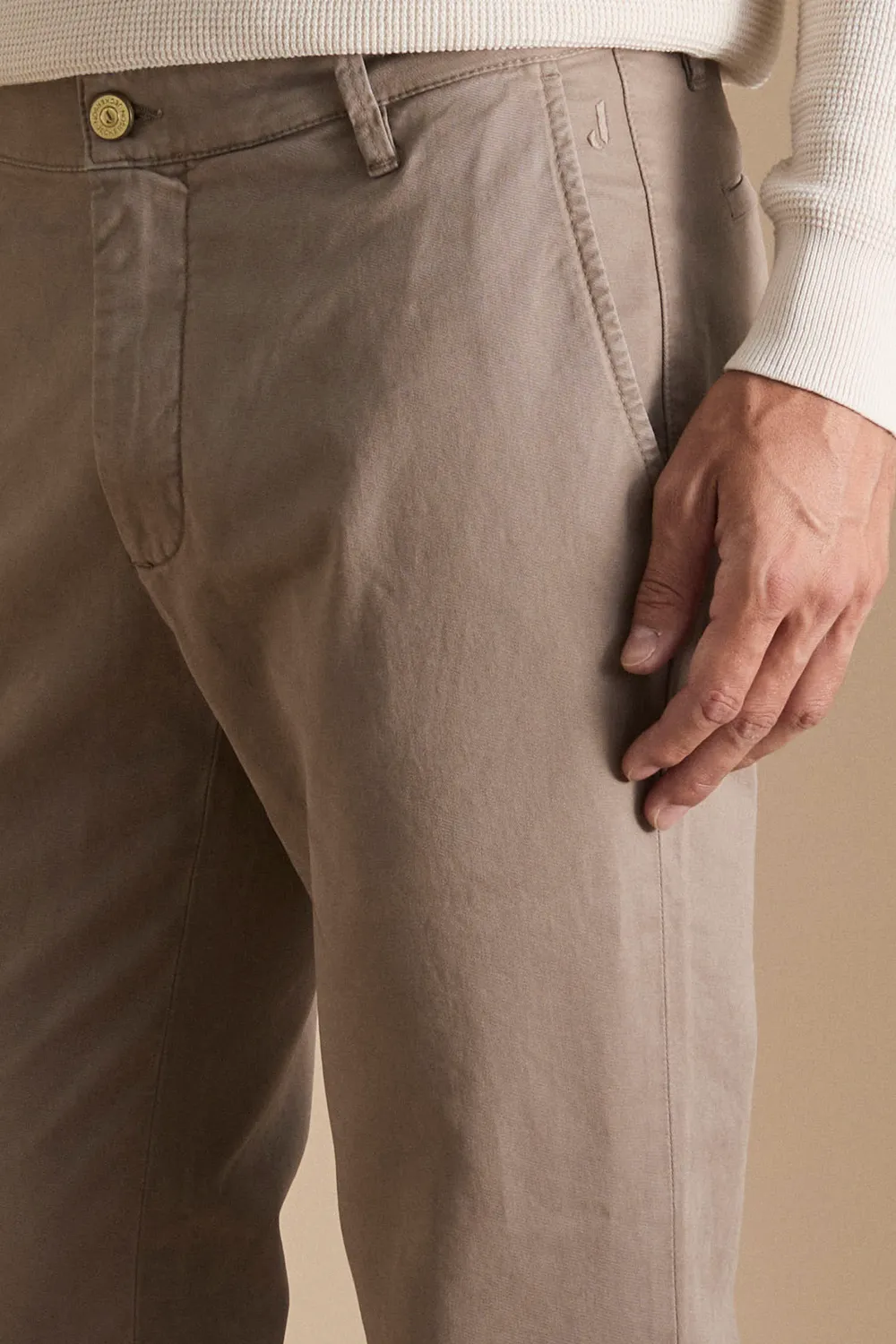 Jeckerson Jack Slim Fit Chinohose Beige Baumwolle