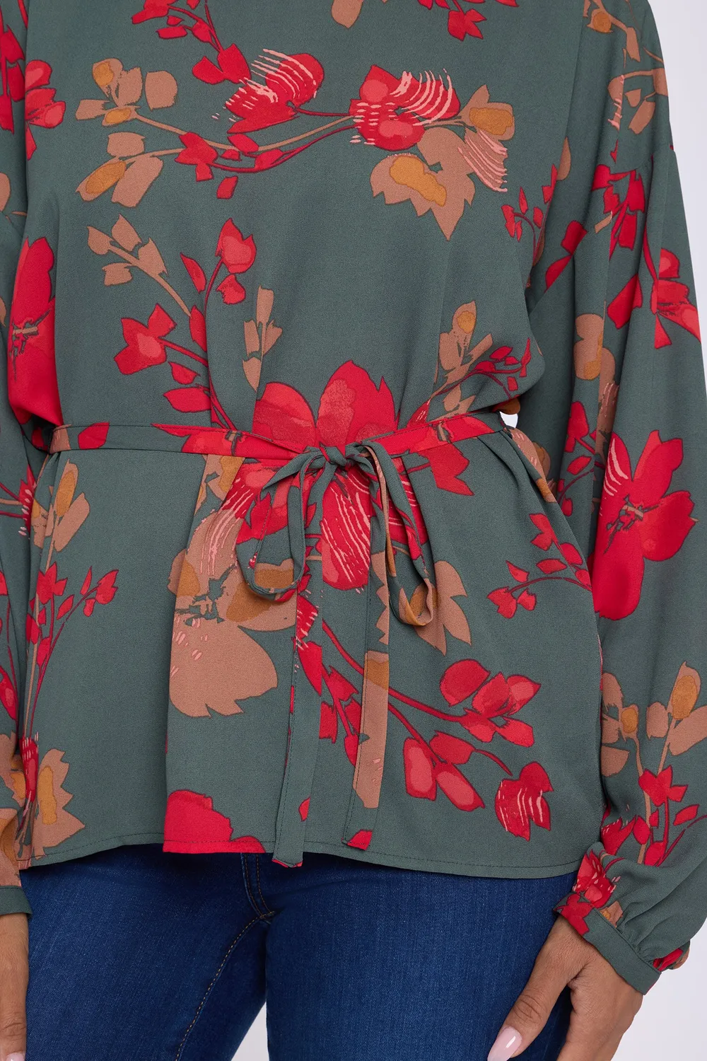 NYDJ Chelsea Floral Blooms Passion Bluse gemustert