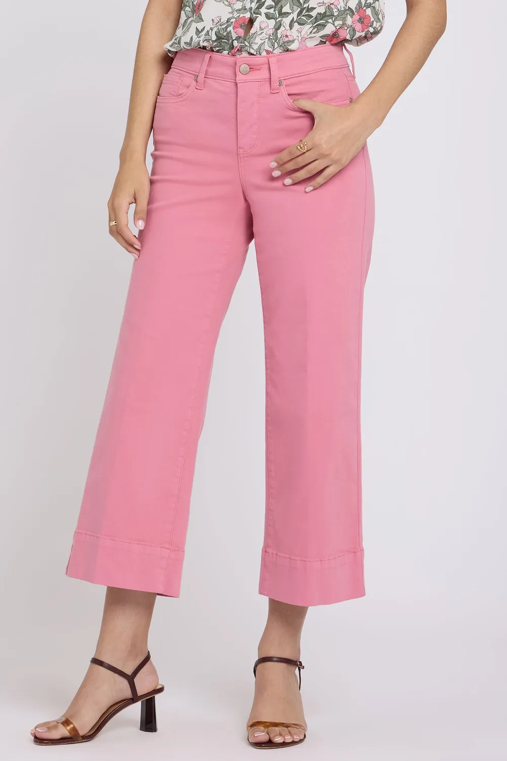 NYDJ Teresa Wide Leg Ankle Jeans Desert Rose