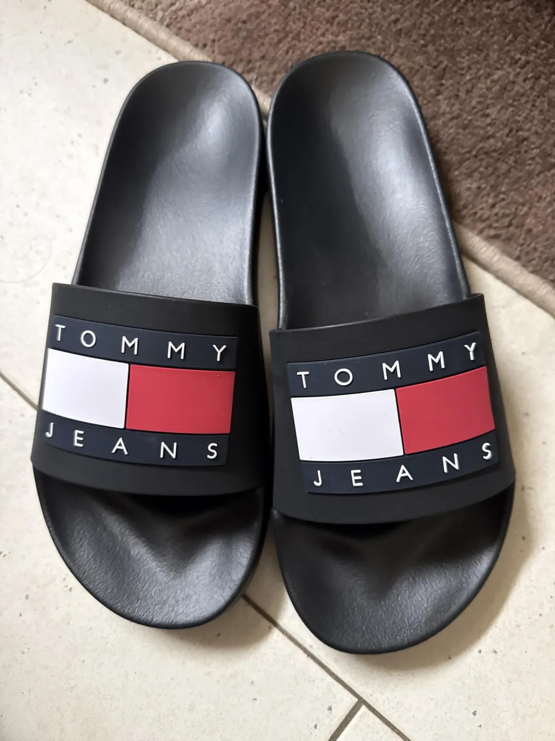 Tommy Jeans Pool Slide Essential Badelatschen 44 Schwarz