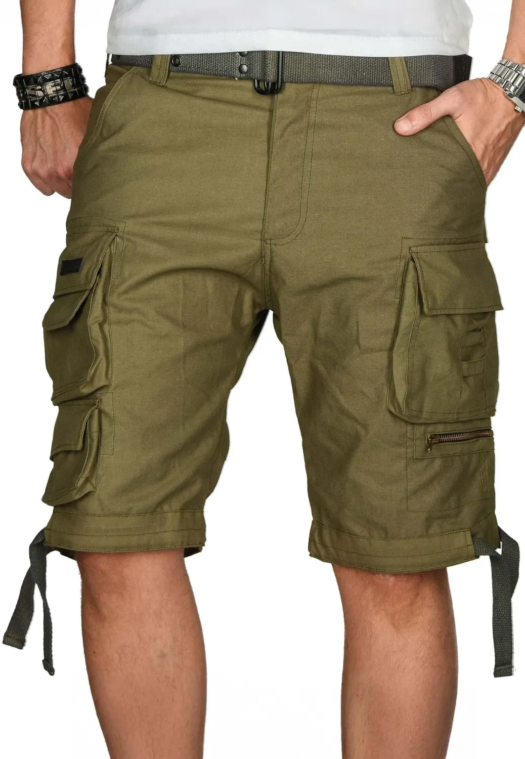 Alessandro Salvarini AS-079 Cargoshorts Camouflage mit Gürtel