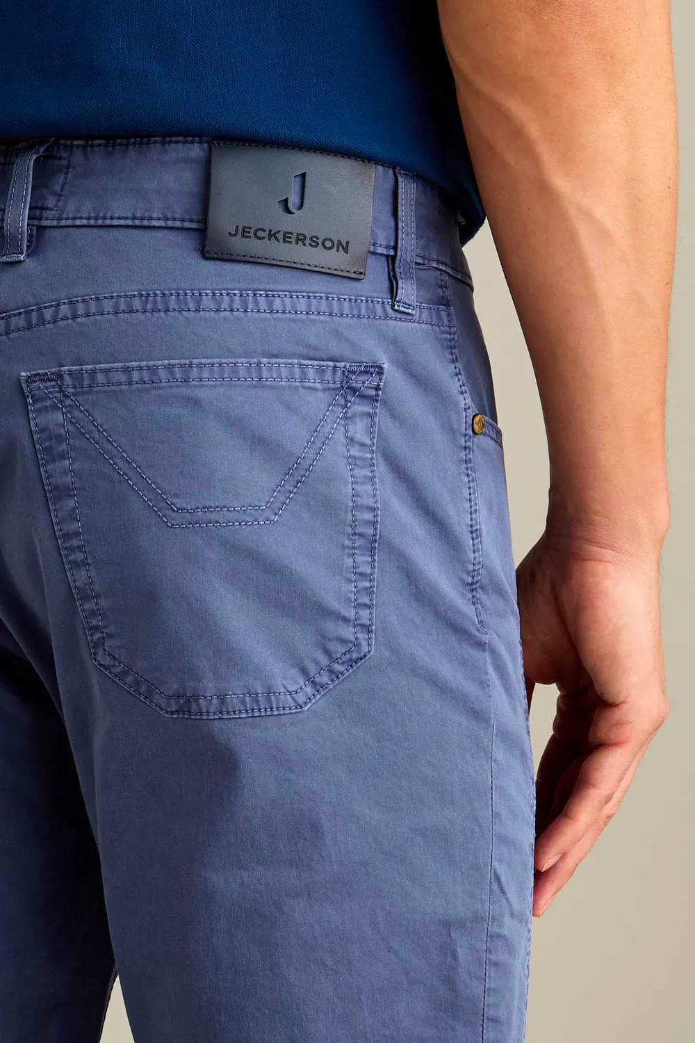 Jeckerson John Slim Fit Hose Mittelblau Satin