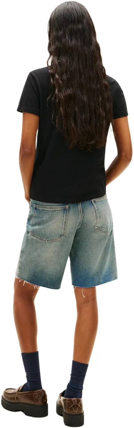 Tommy Jeans Essential Logo T-Shirt Damen Schwarz XL Basic