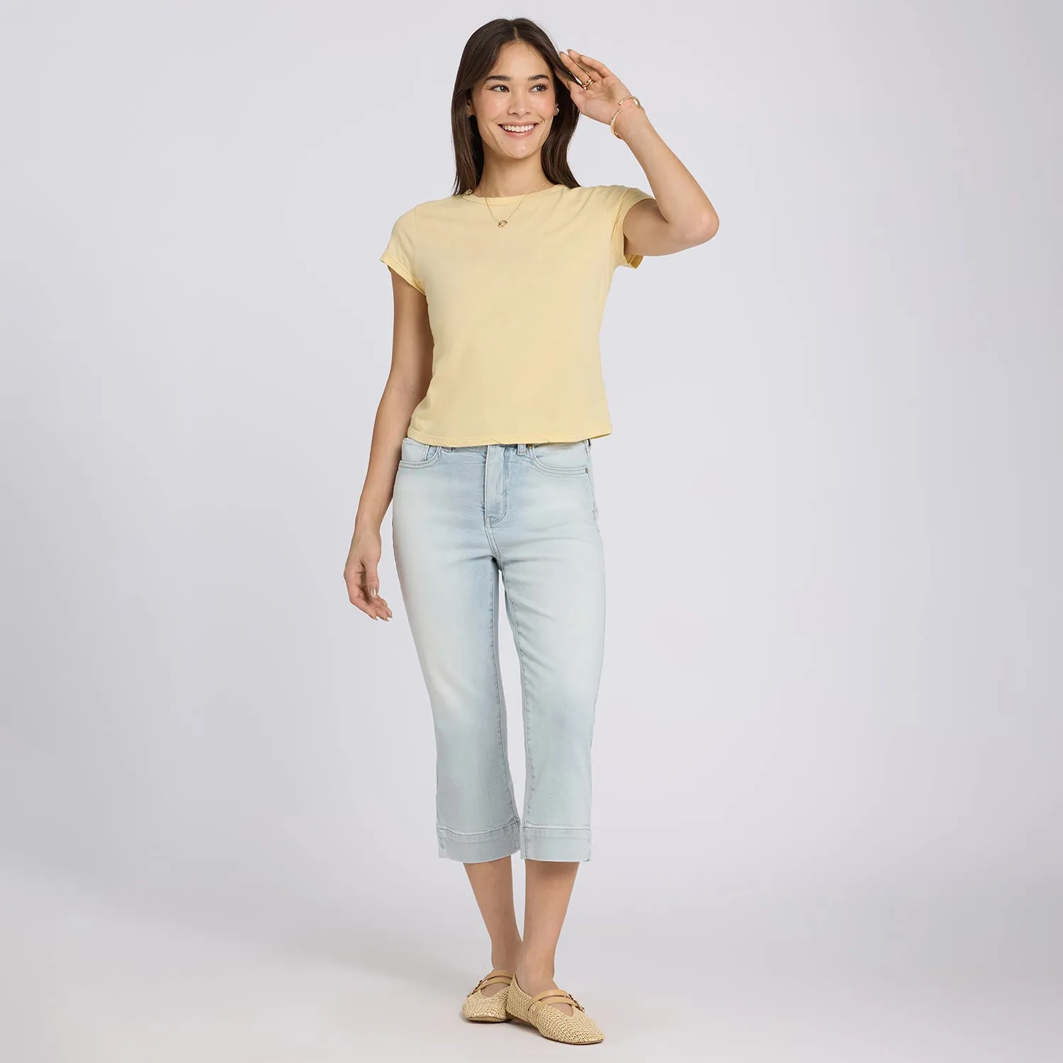 NYDJ Marilyn Straight Crop Jeans Desert Shoreline High-Rise