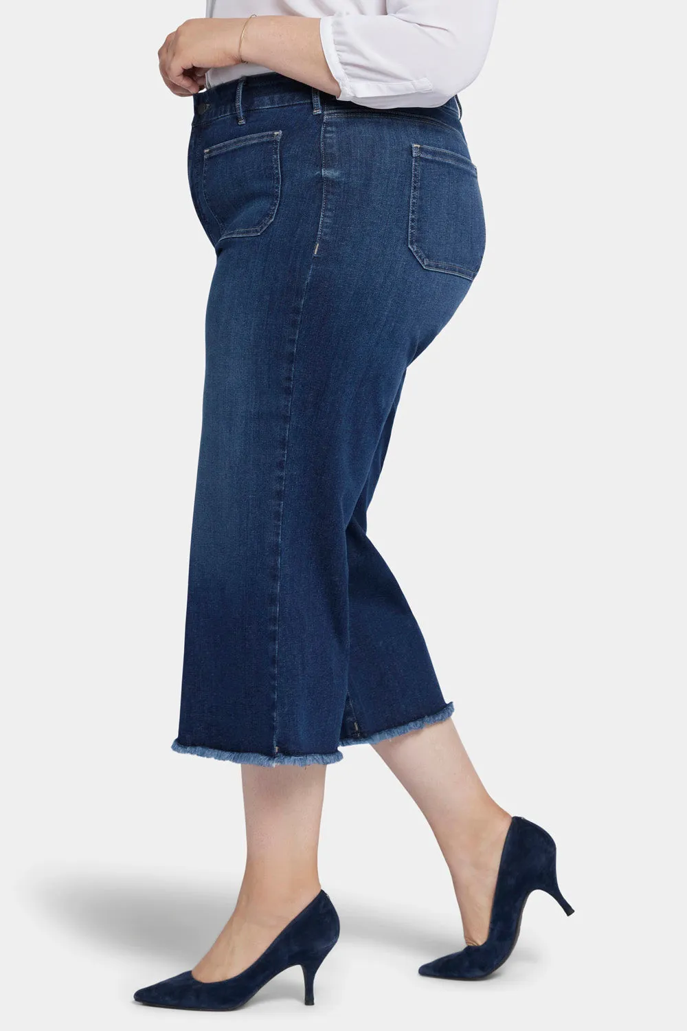 NYDJ Patchie Wide Leg Capri Jeans Plus Fanciful