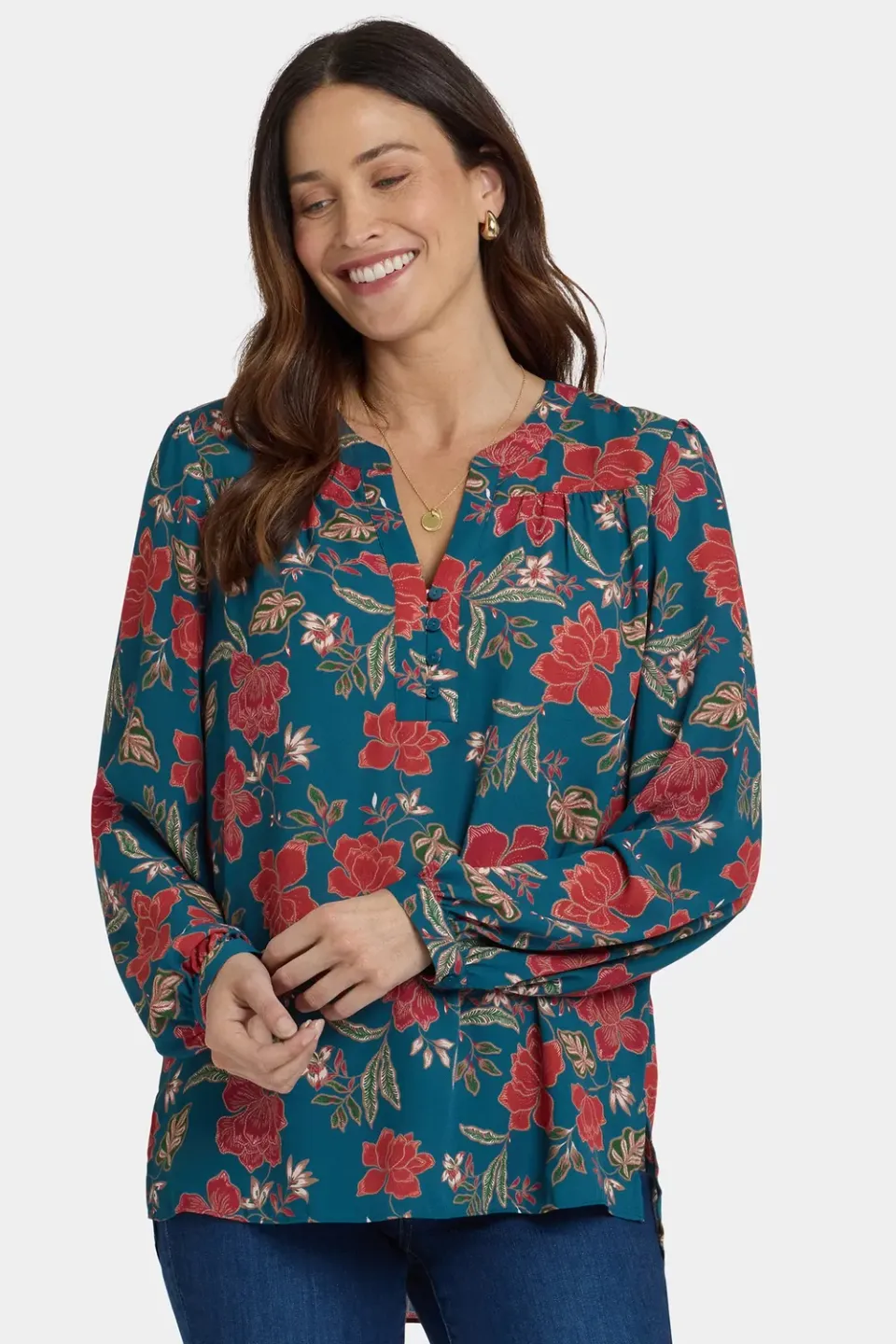 NYDJ Trinity Bluse Rue Mademoiselle Blumenmuster