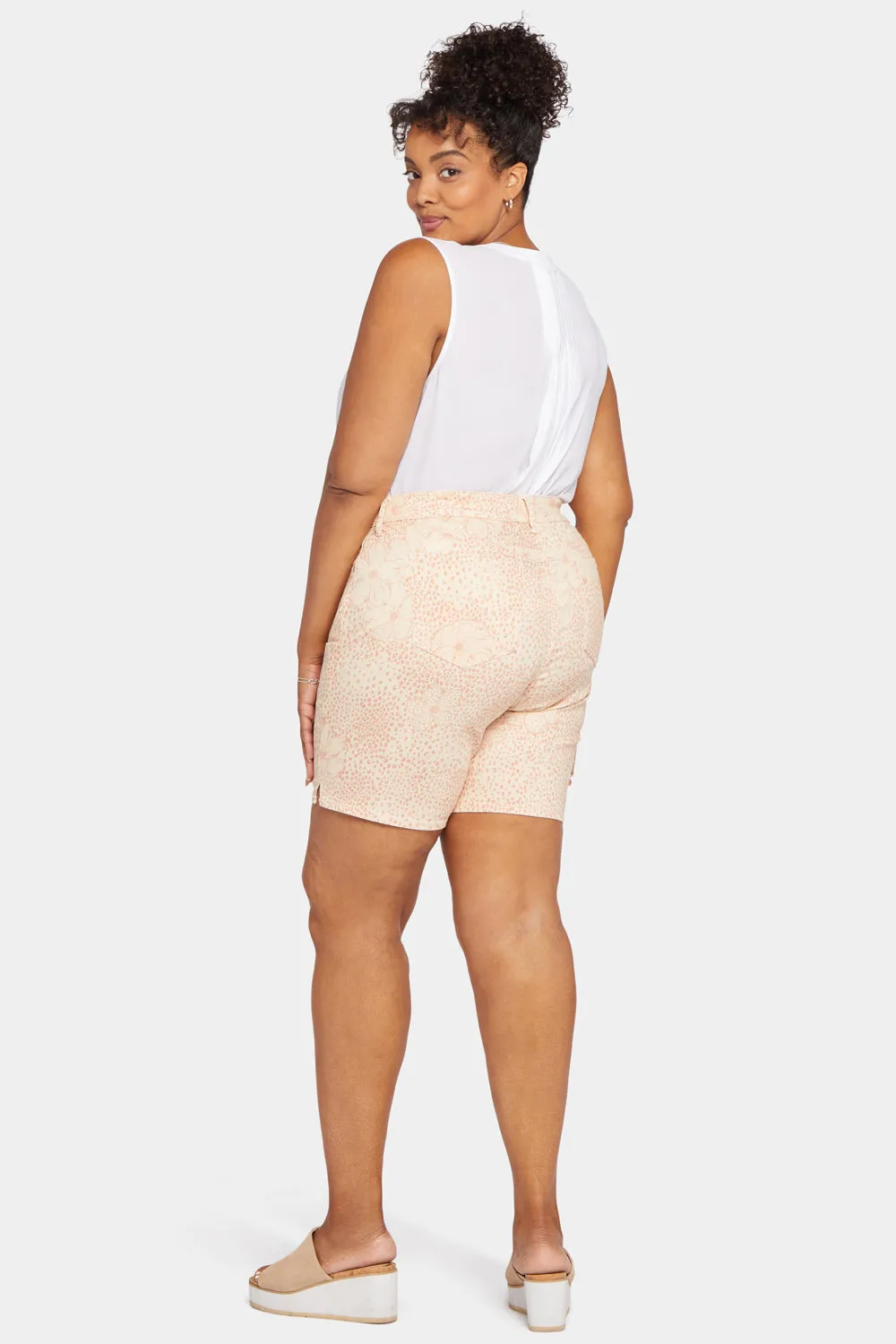 NYDJ Ella Denim Shorts Shorts Daydream Leopard Plus Size