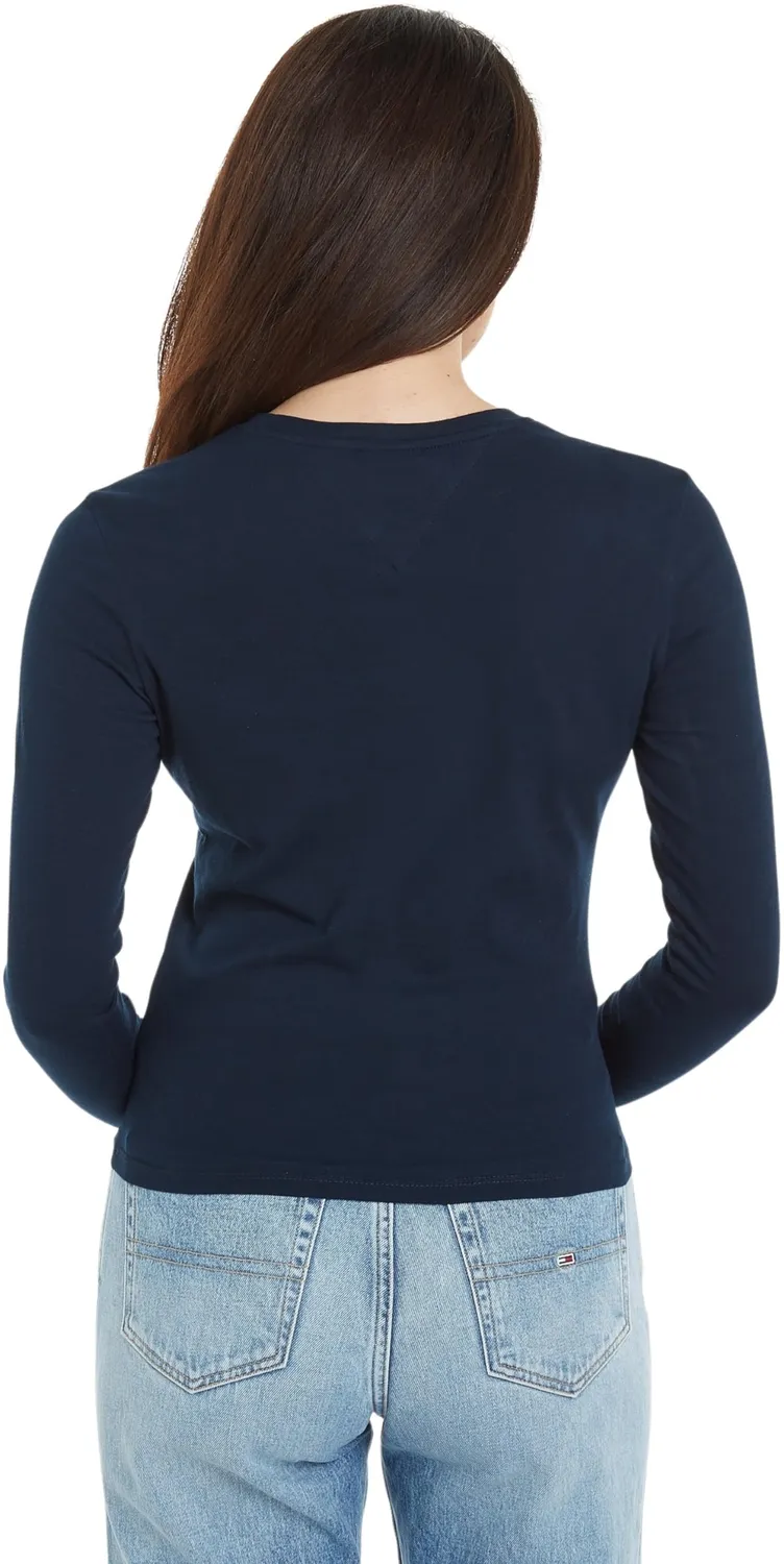 Tommy Jeans Basic Langarmshirt Damen weiß / blau