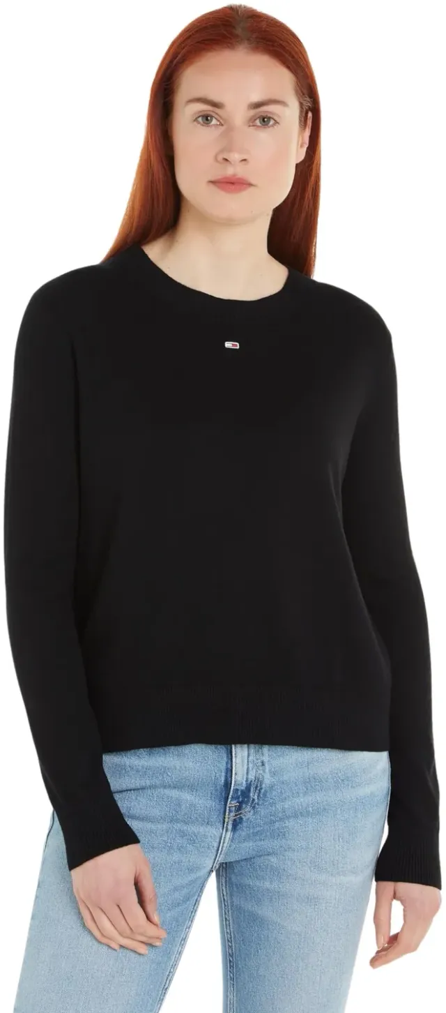 Tommy Jeans Damen Pullover Rundhals Schwarz XS