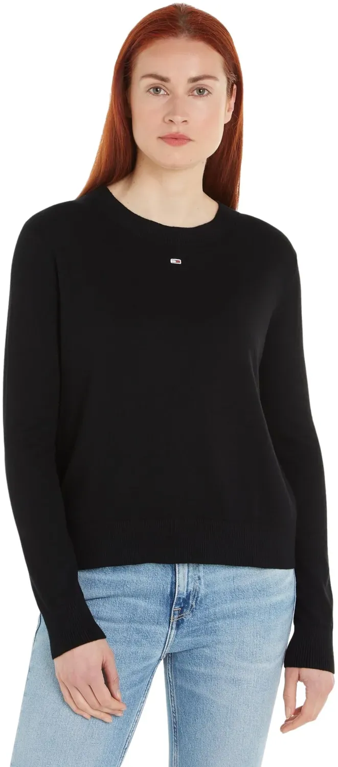 Tommy Jeans Damen Pullover Rundhals Schwarz XS