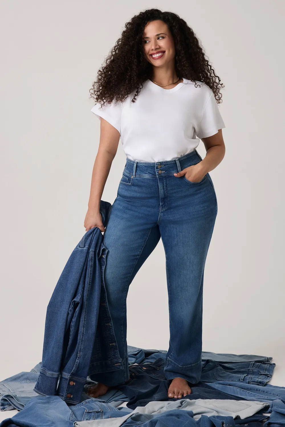 NYDJ Teresa Wide Leg Jeans Breezy Palms Plus Size
