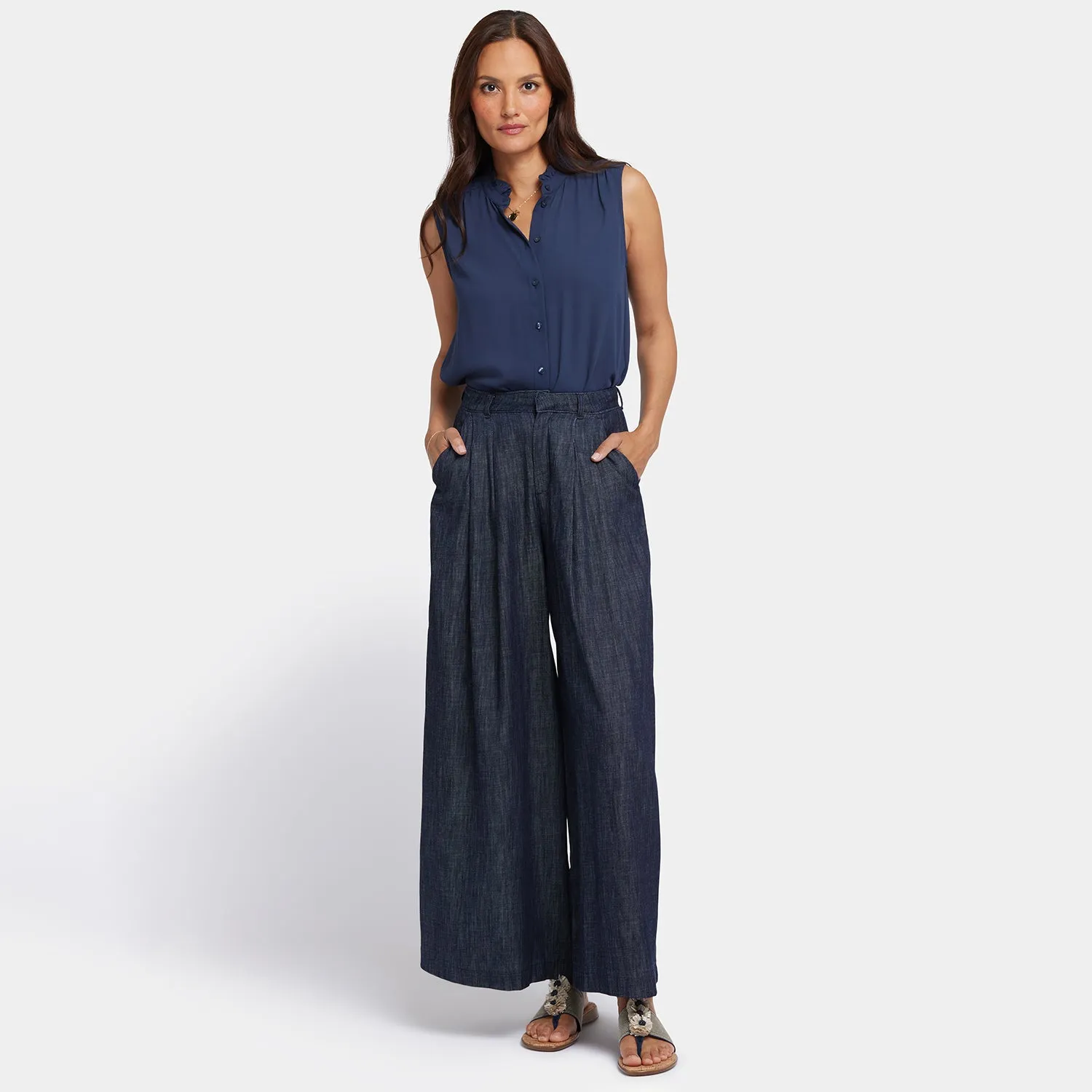 NYDJ Giselle Wide Leg Trouser Dark Indigo 69 cm