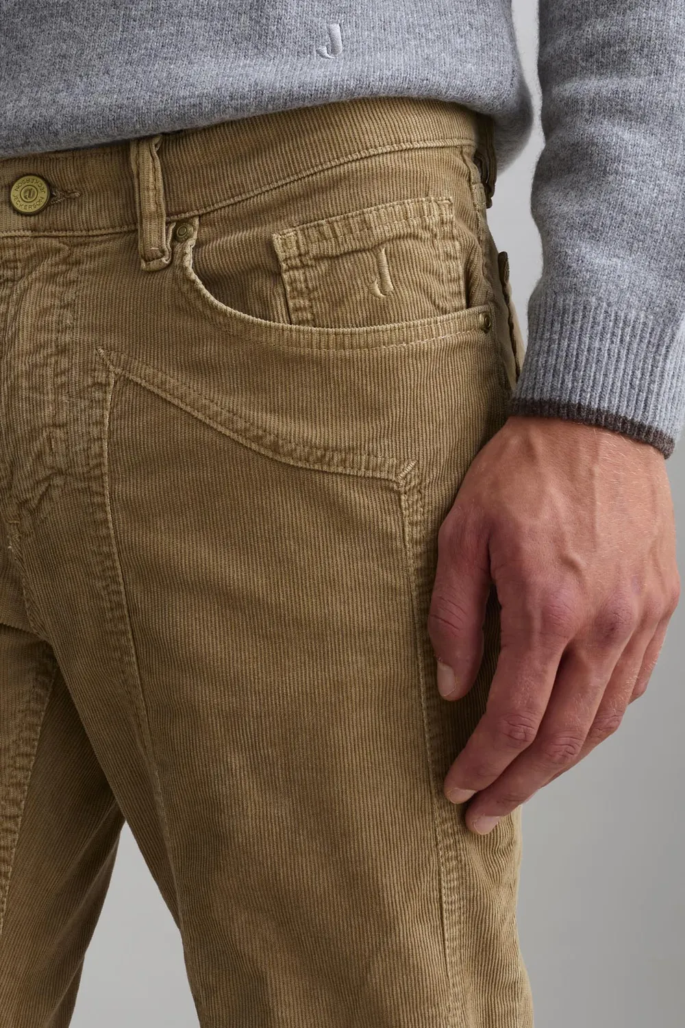Jeckerson John Toppa Samthose Slim Fit haselnuss