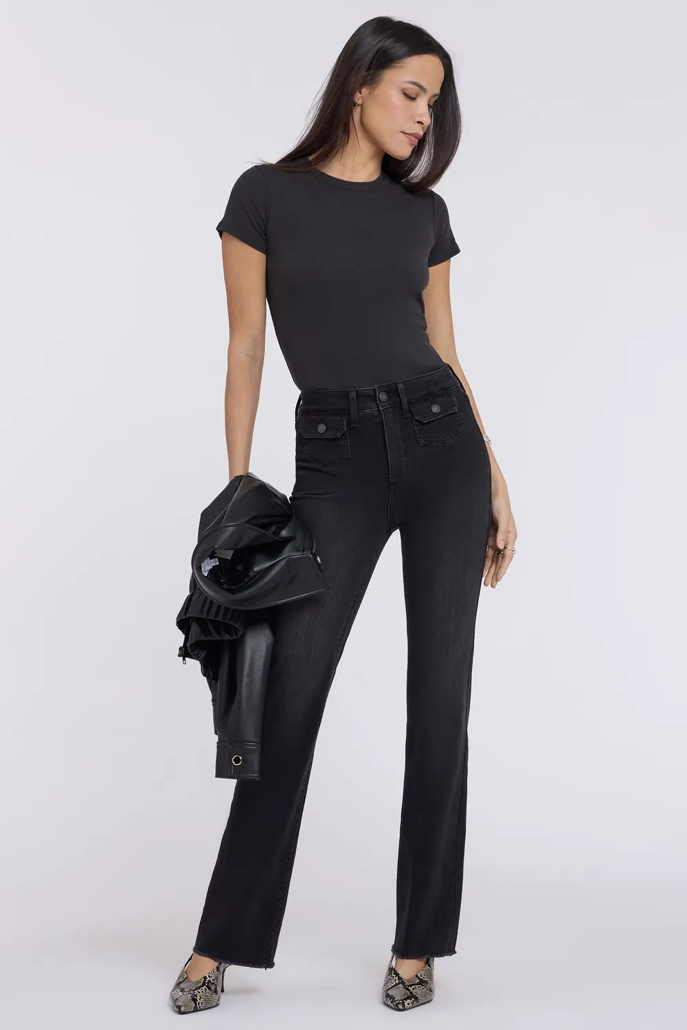 NYDJ Barbara Bootcut Jeans Helleborus High Rise schwarz