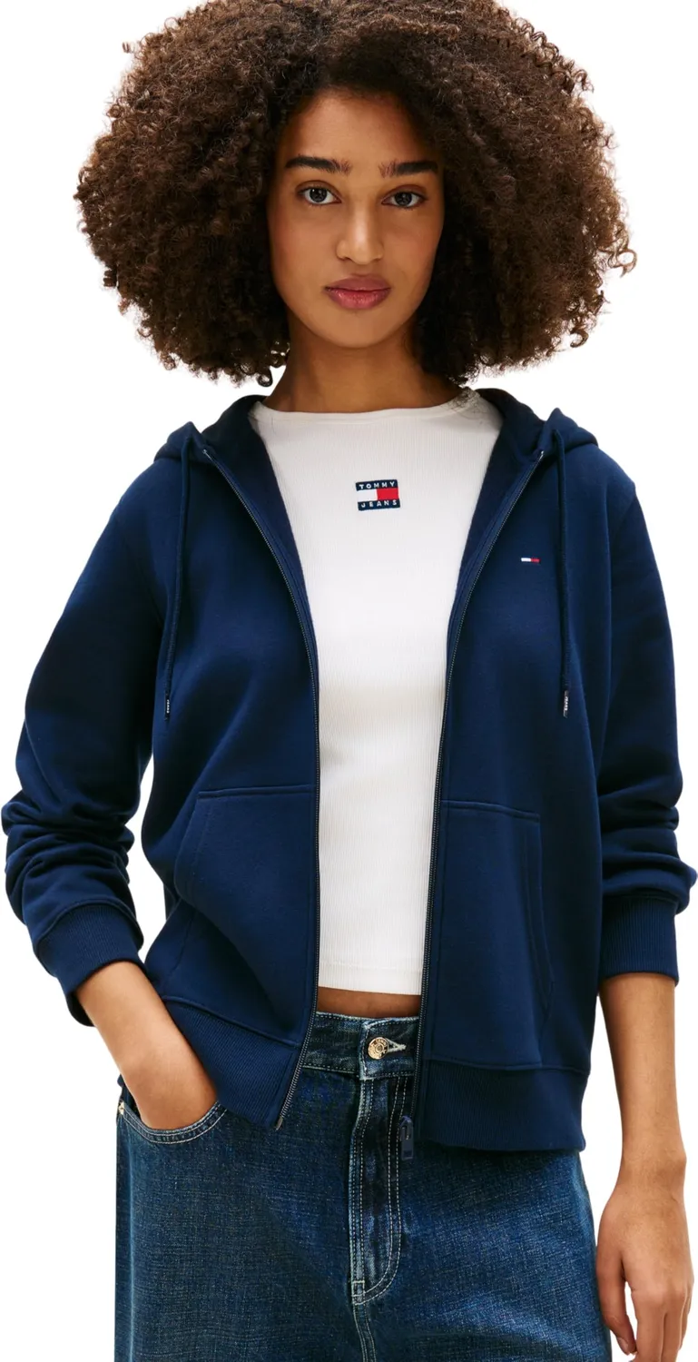 Tommy Jeans Zip Thru Hoodie Damen Kapuzenjacke Ecru