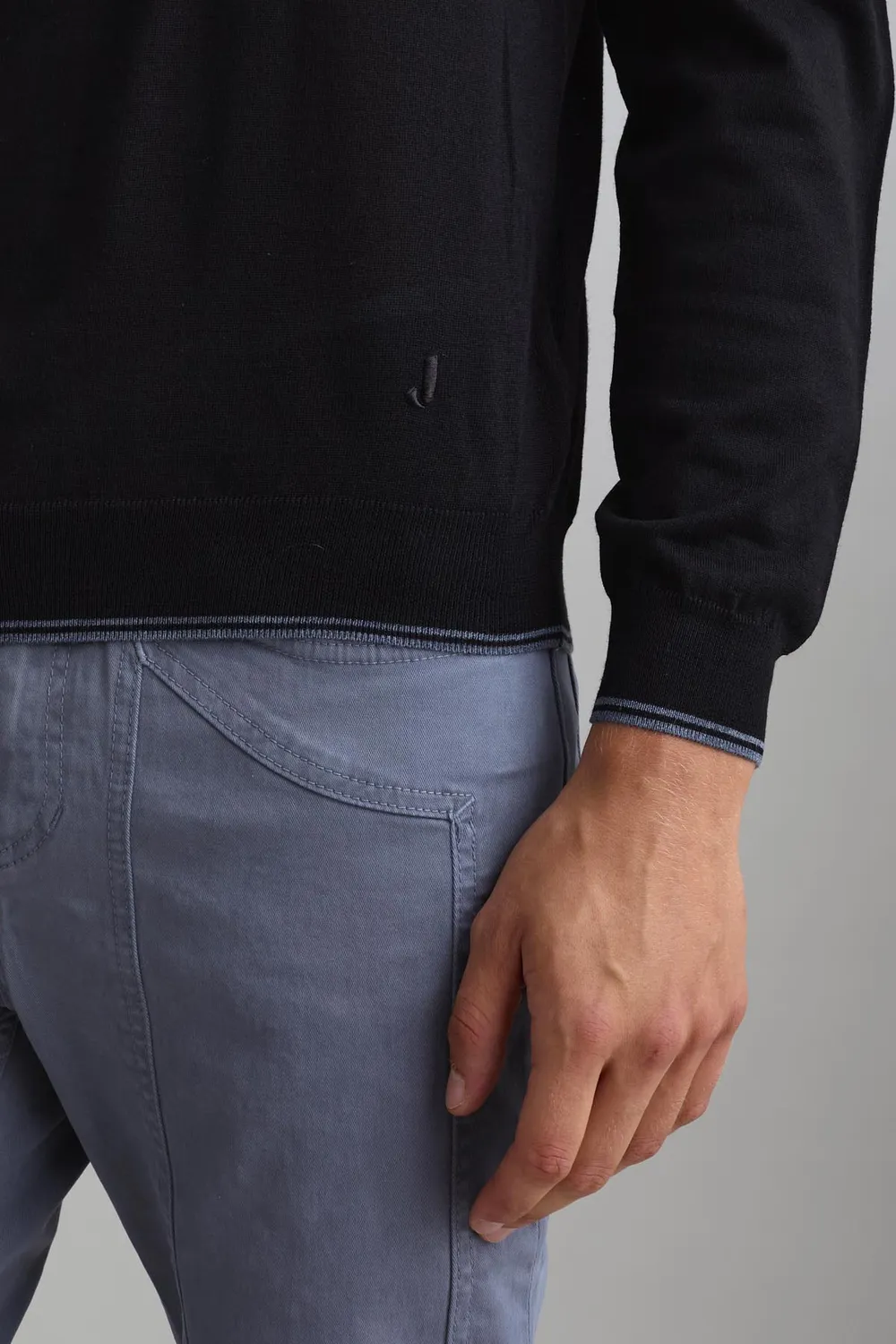 Jeckerson Girocollo Pullover Schwarz Wolle