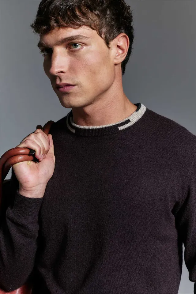 Jeckerson Girocollo Cardato Pullover braun Wolle