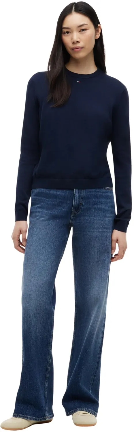 Tommy Jeans Essential Crew Pullover Damen blau 1XL Baumwolle