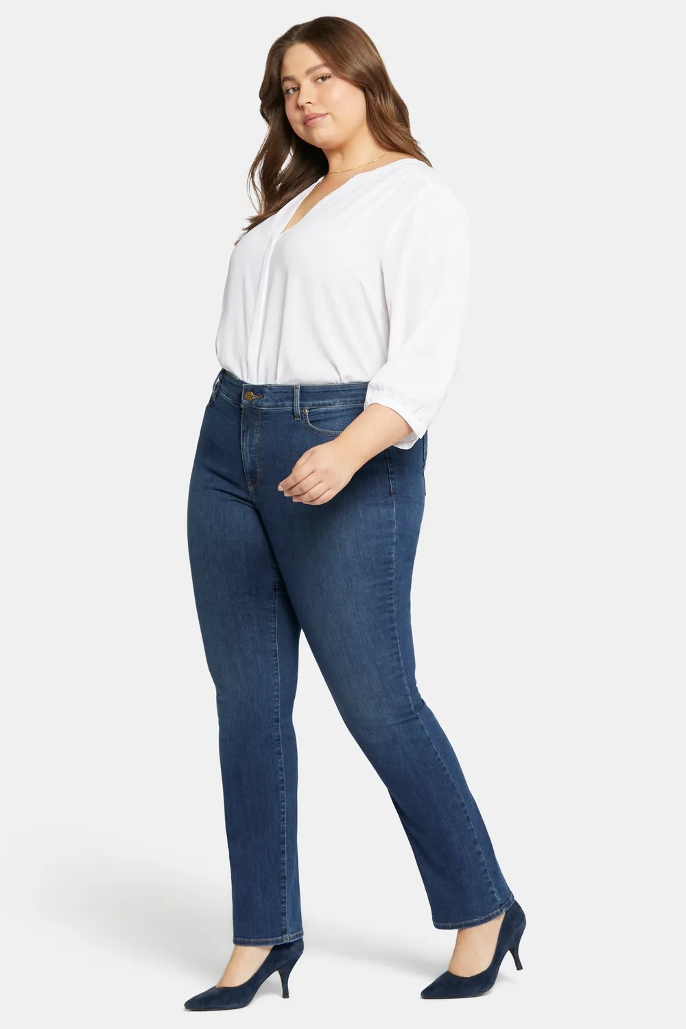 NYDJ Marilyn Straight Jeans Cooper Plus gerade