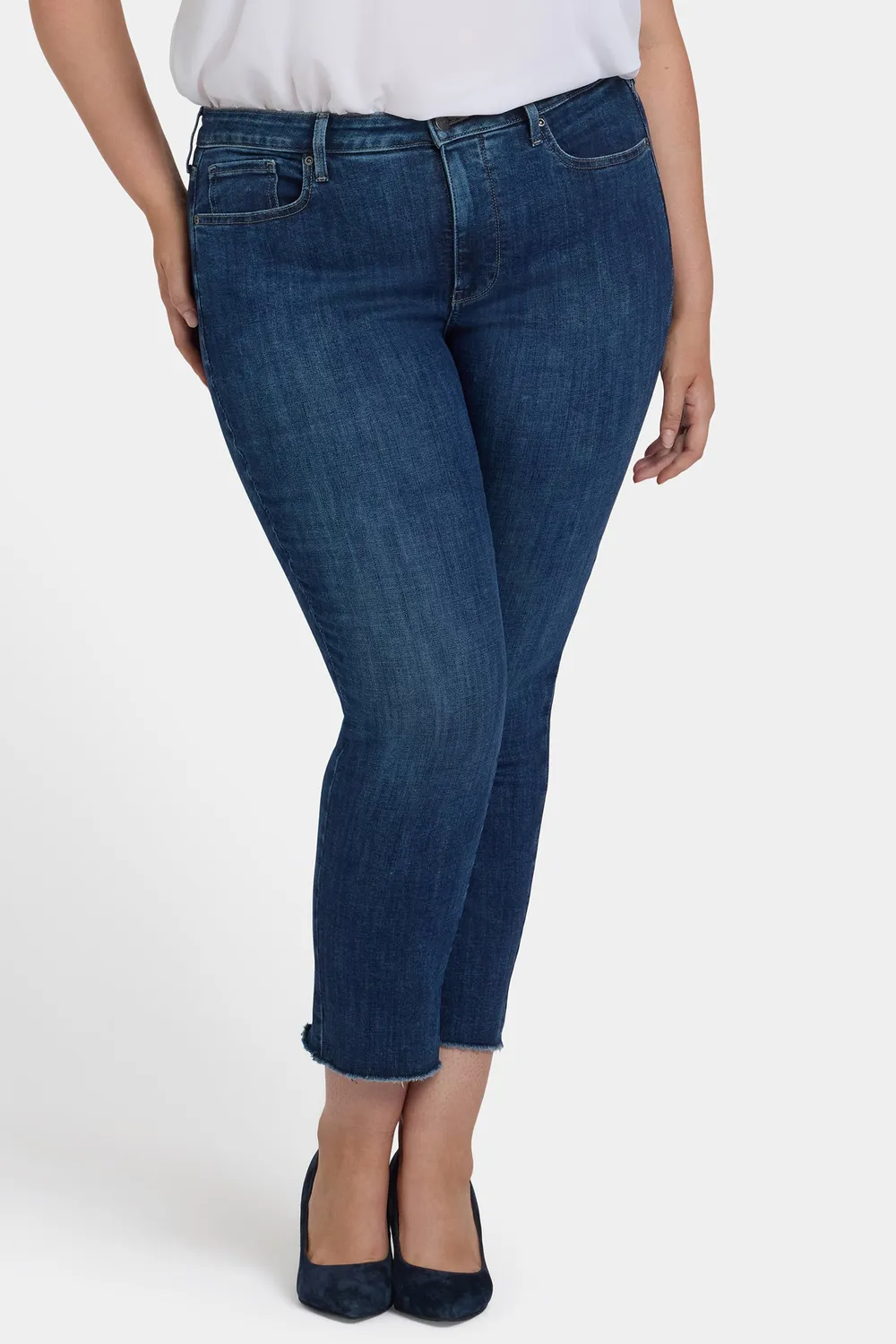 NYDJ Sheri Slim Ankle Jeans Louvre Sapphire Plus Fransen