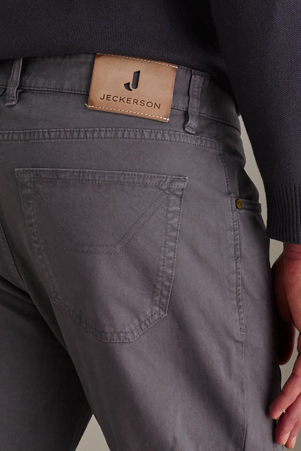 Jeckerson John Hose Anthrazit Slim Fit Stretch Gabardine