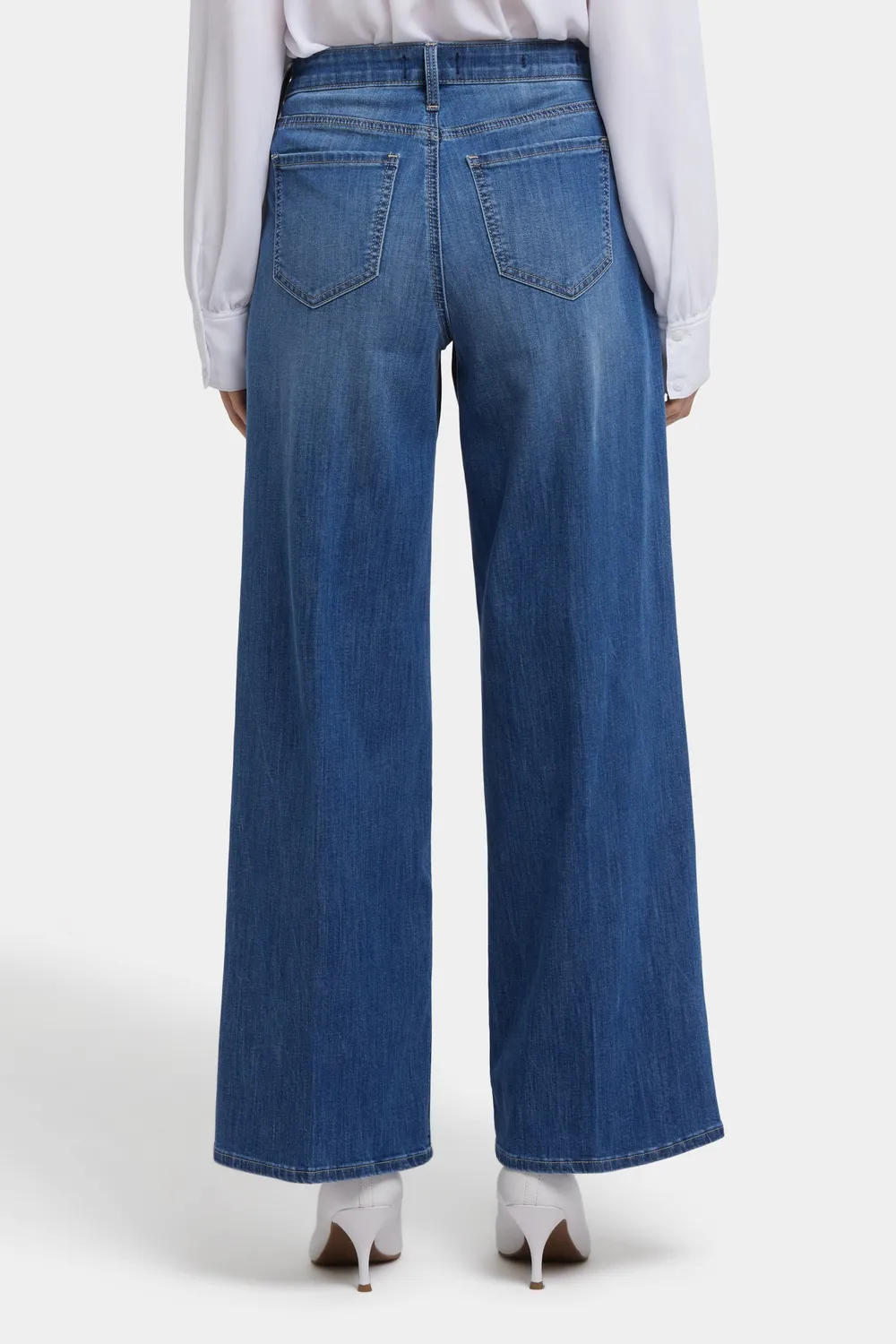 NYDJ Teresa Wide Leg Ankle Jeans Romantic Indigo mit Falten