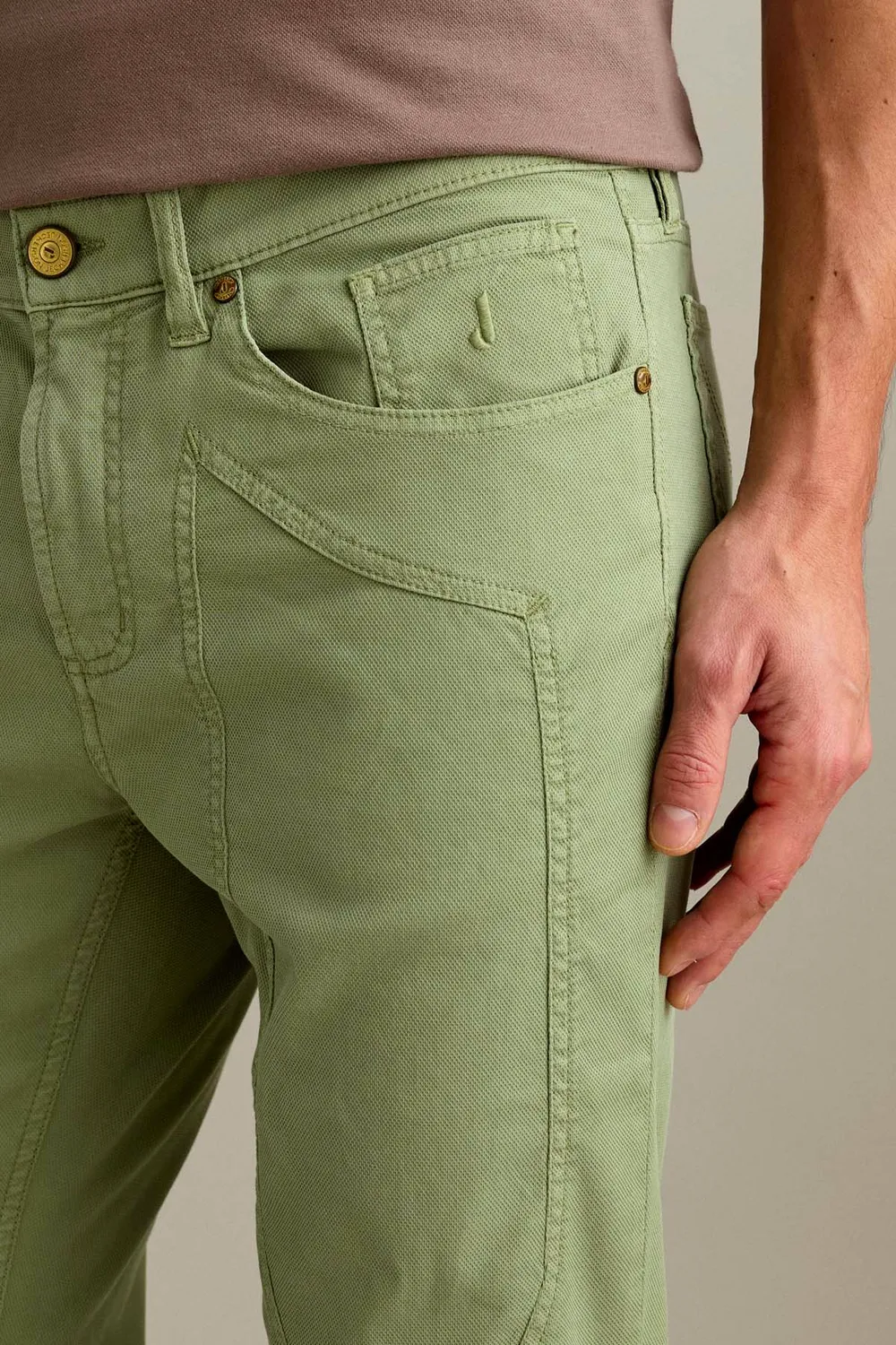 Jeckerson John Slim Fit Hose Salbeigrün Microstruktur
