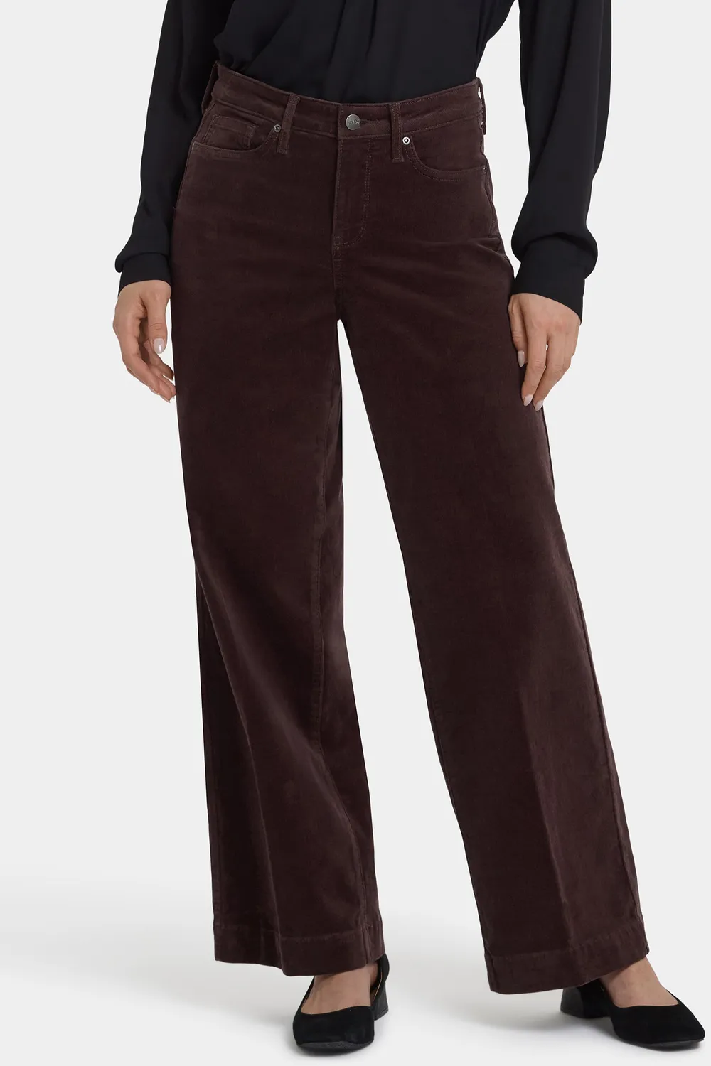 NYDJ Teresa Wide Leg Hose Bitter Chocolate Cord