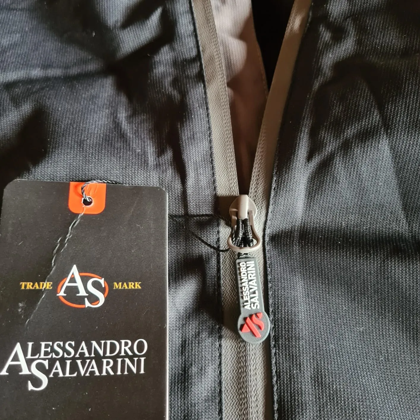 Alessandro Salvarini AS322 Regenjacke Dunkelgrau-Schwarz
