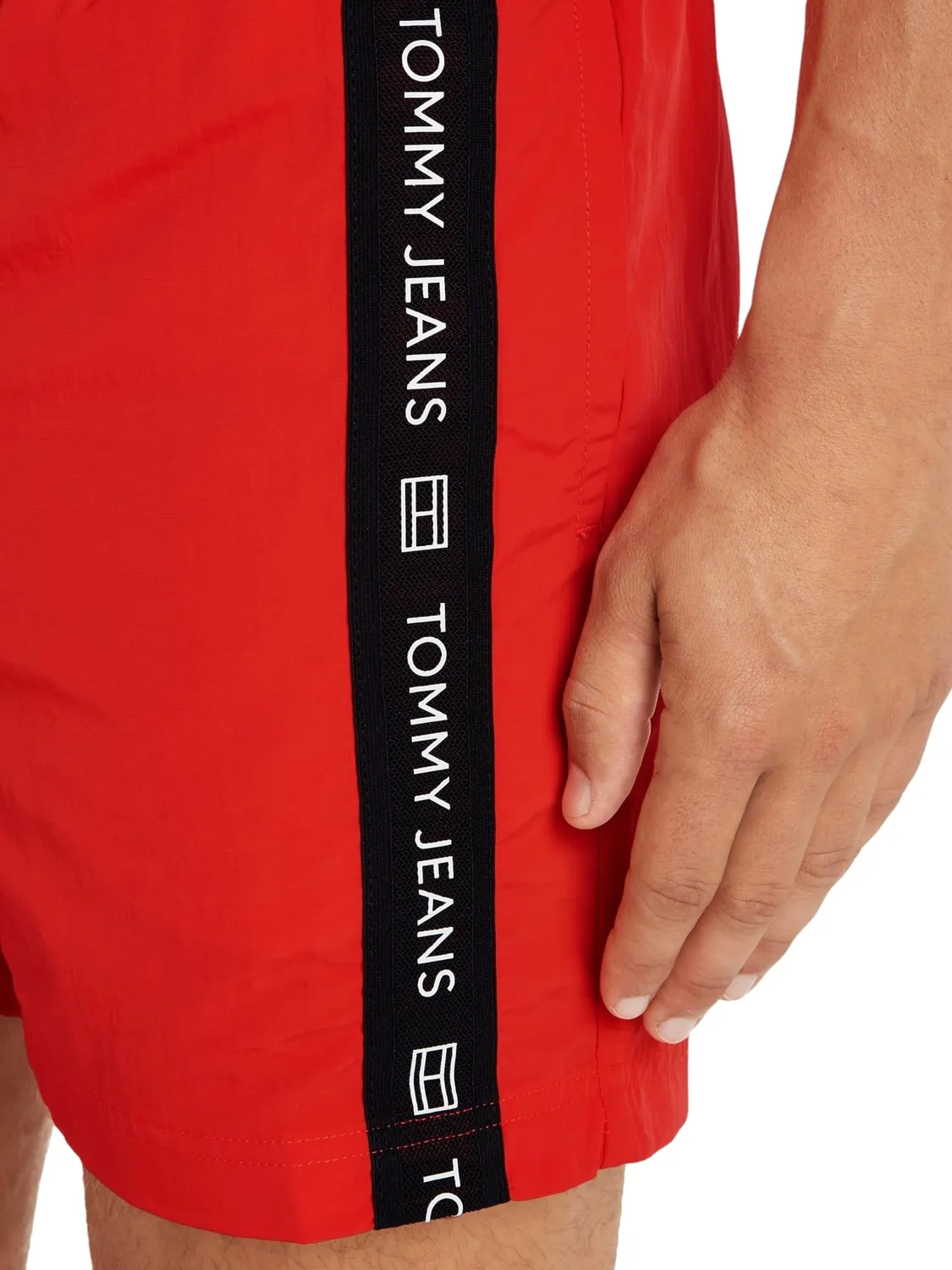 Tommy Jeans Drawstring Badehose Rot Polyester