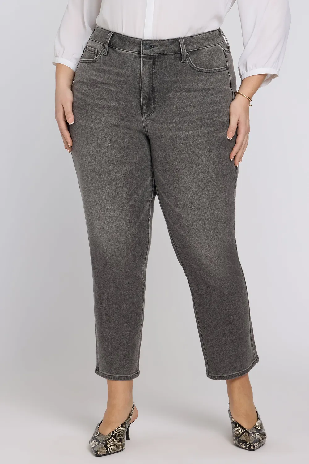 NYDJ Marilyn Straight Ankle Plus Jeans Dusty Ash