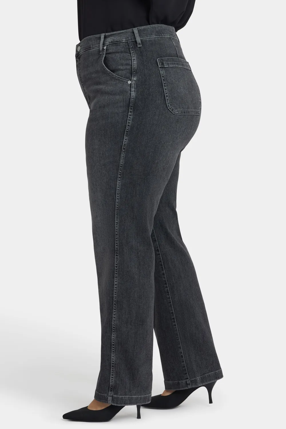 NYDJ Brooke Loose Straight Plus Jeans Vintage Noir
