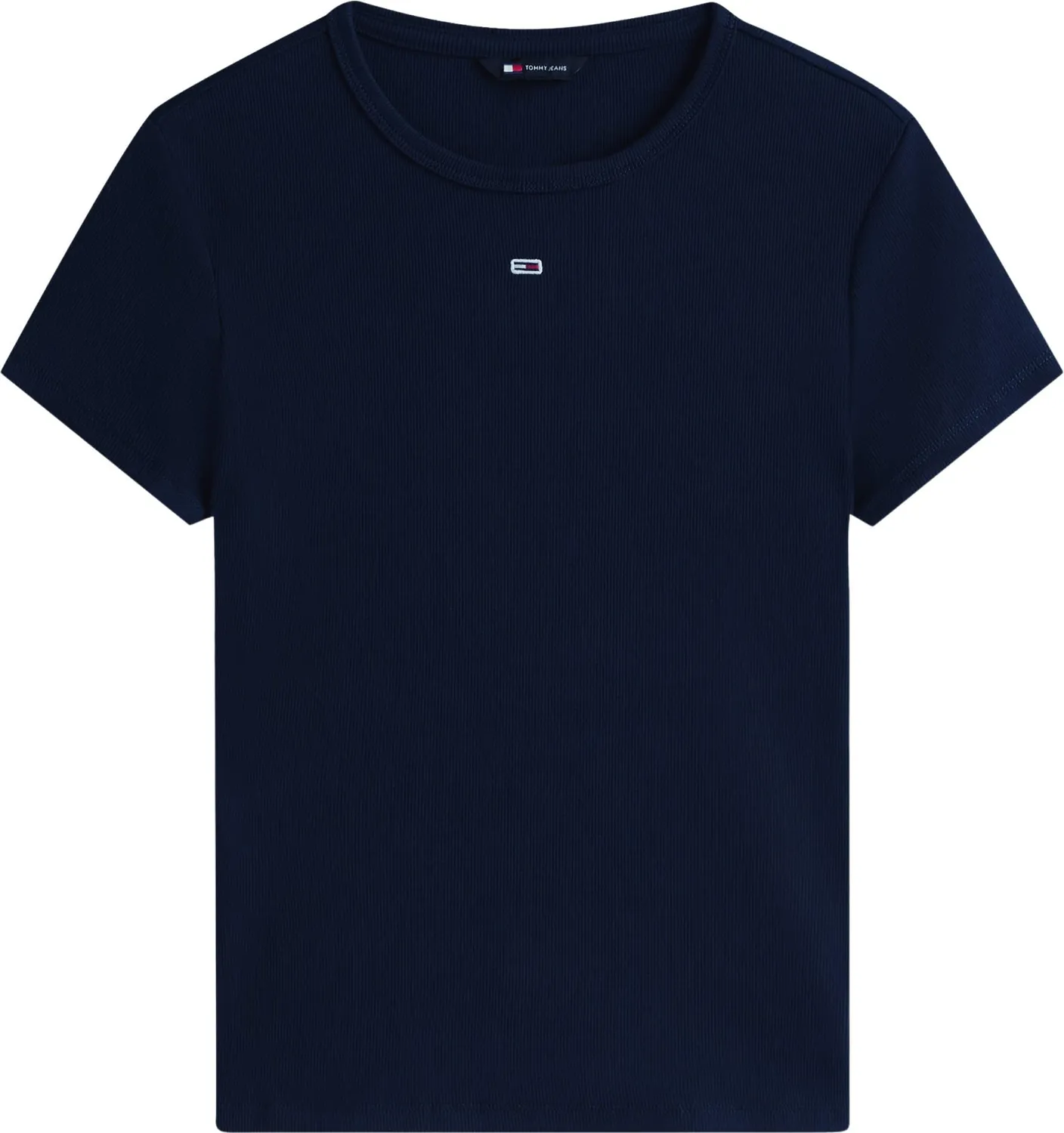 Tommy Jeans Essential Rib Slim Fit T-Shirt Damen Weiß Ripp