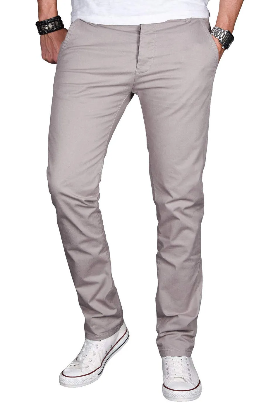 Alessandro Salvarini AS024 Chino Herren Schwarz Stretch