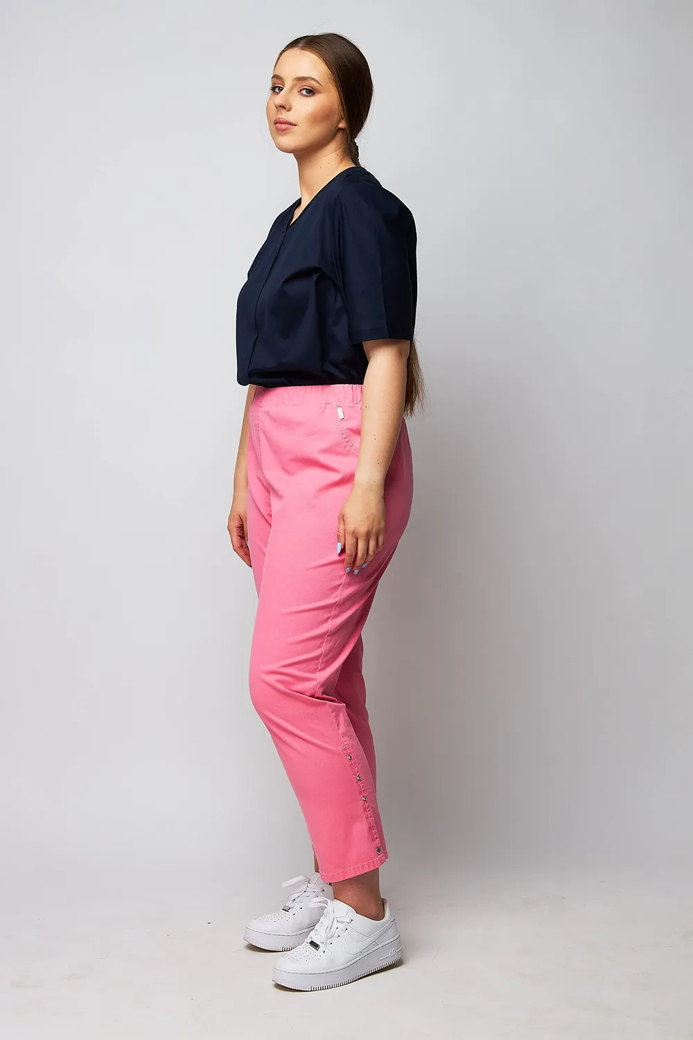 Wille Schlupfjeans Rosa mit Gummizug leichte Damenjeans
