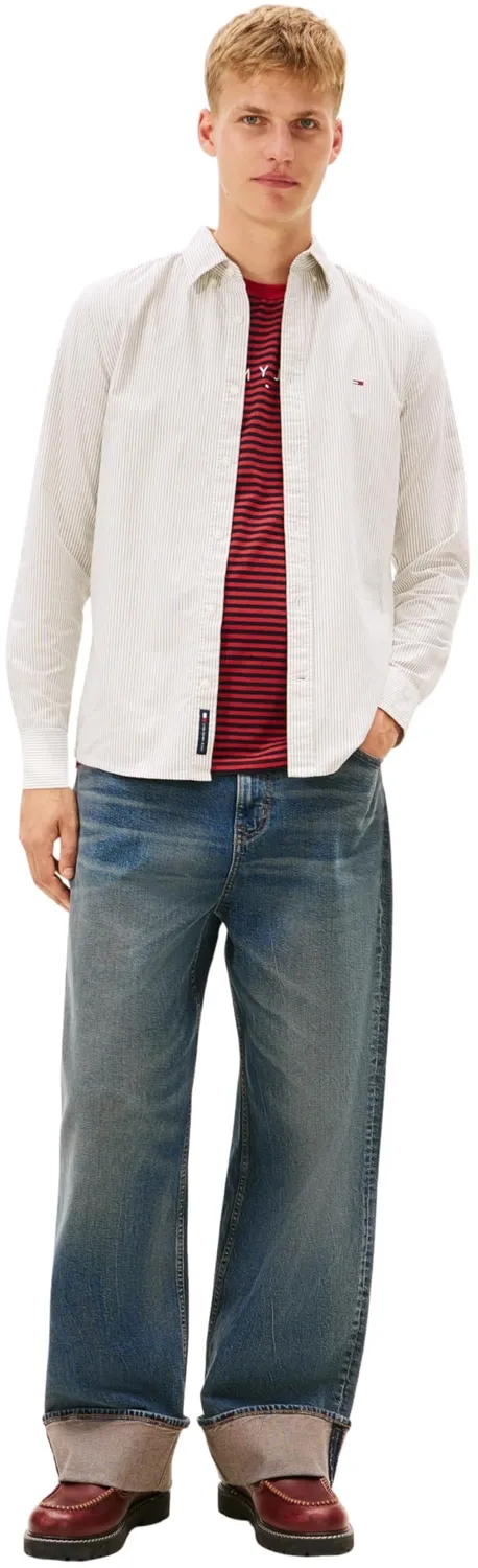 Tommy Jeans Stripe Oxford Herren Hemd Slim Fit gestreift