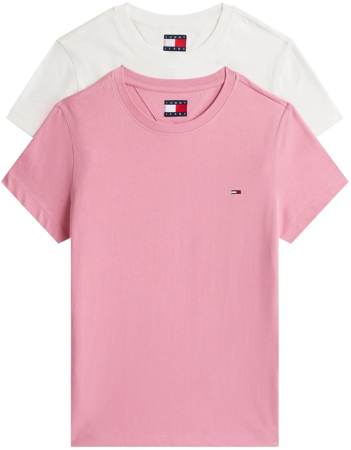 Tommy Jeans T-Shirts Damen 2er Pack Rundhals Ecru