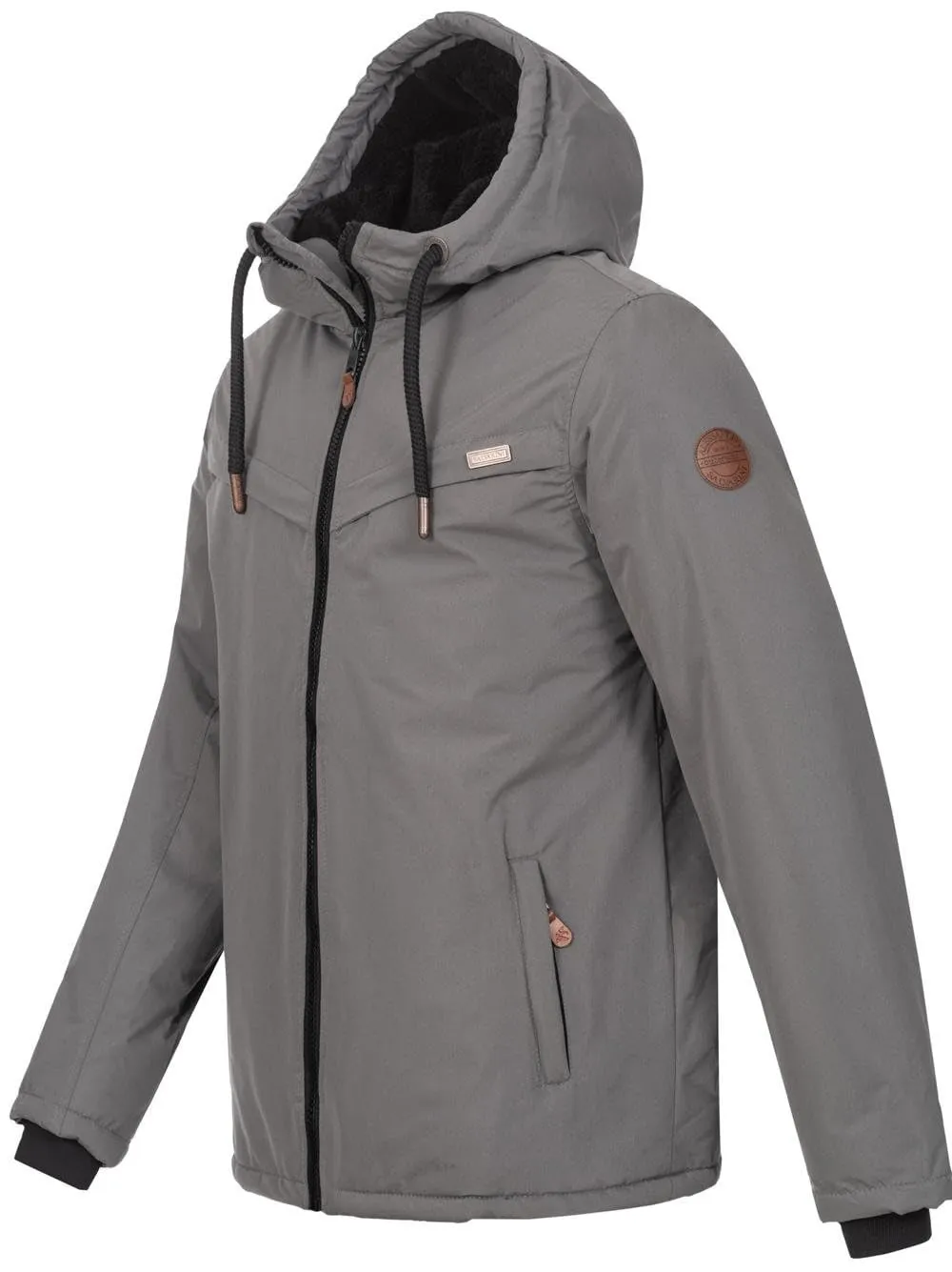 Alessandro Salvarini AS-331 Winterjacke Herren Olive mit Teddyfell