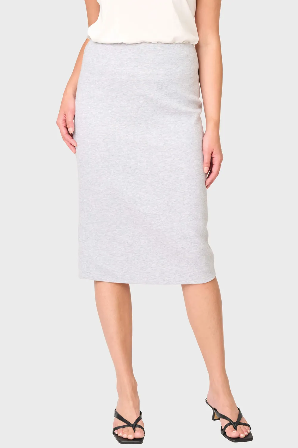 NYDJ Notch Midi Bleistiftrock Heather Grey Ponte