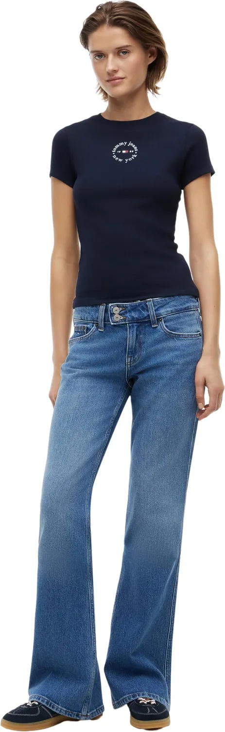 Tommy Jeans TJW Slim Logo Rib T-Shirt L schmal