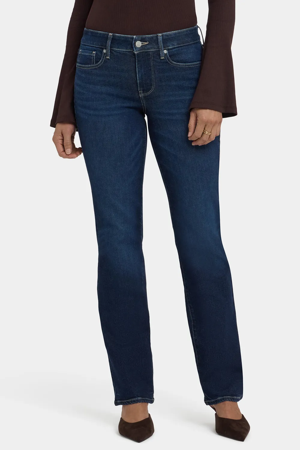 NYDJ Marilyn Straight Indigo Seine Jeans Dunkelblau