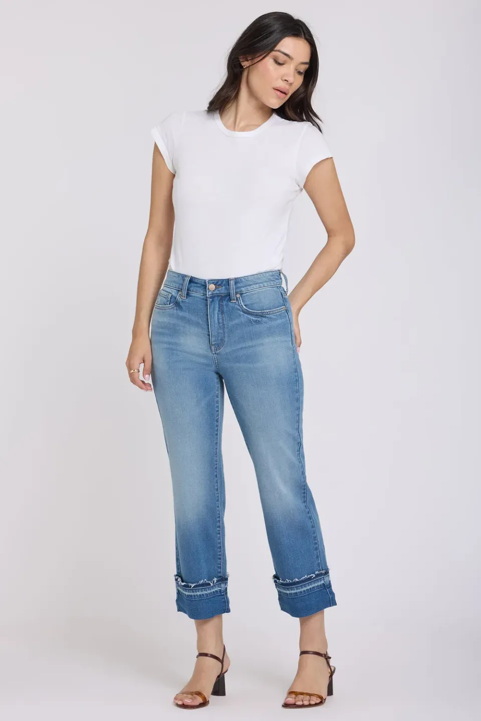 NYDJ Bailey Relaxed Straight Ankle Jeans Port Sea blau